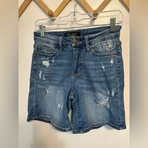 Judy Blue Dandelion Jean Shorts Womens Size Small Distressed Stretchy Casual